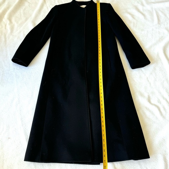 Fleurette Loro Piana Black City Classic Wool Coat / Trench Size 10P - Picture 9 of 14